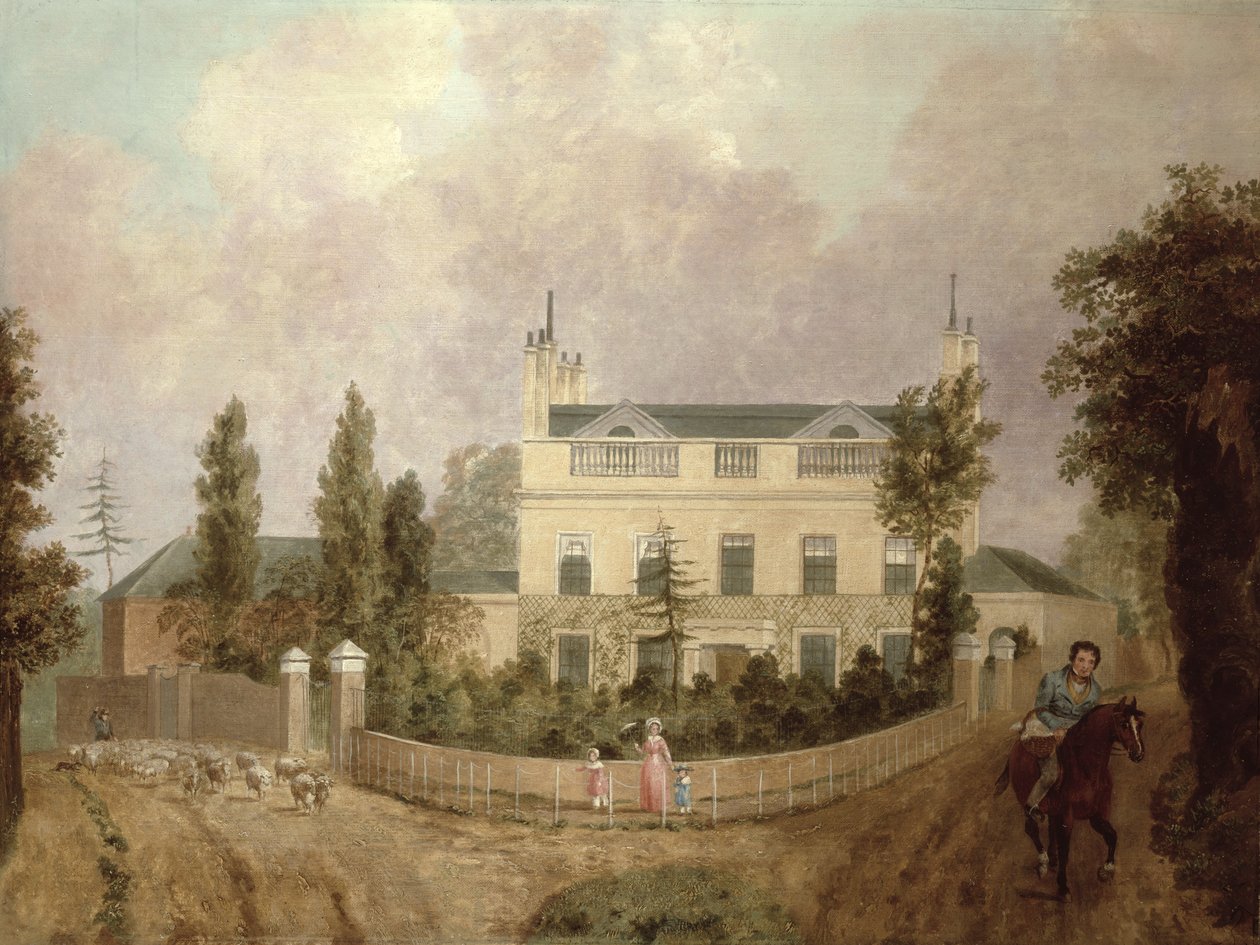 Udsigt over et landsted, ca. 1840 af English School