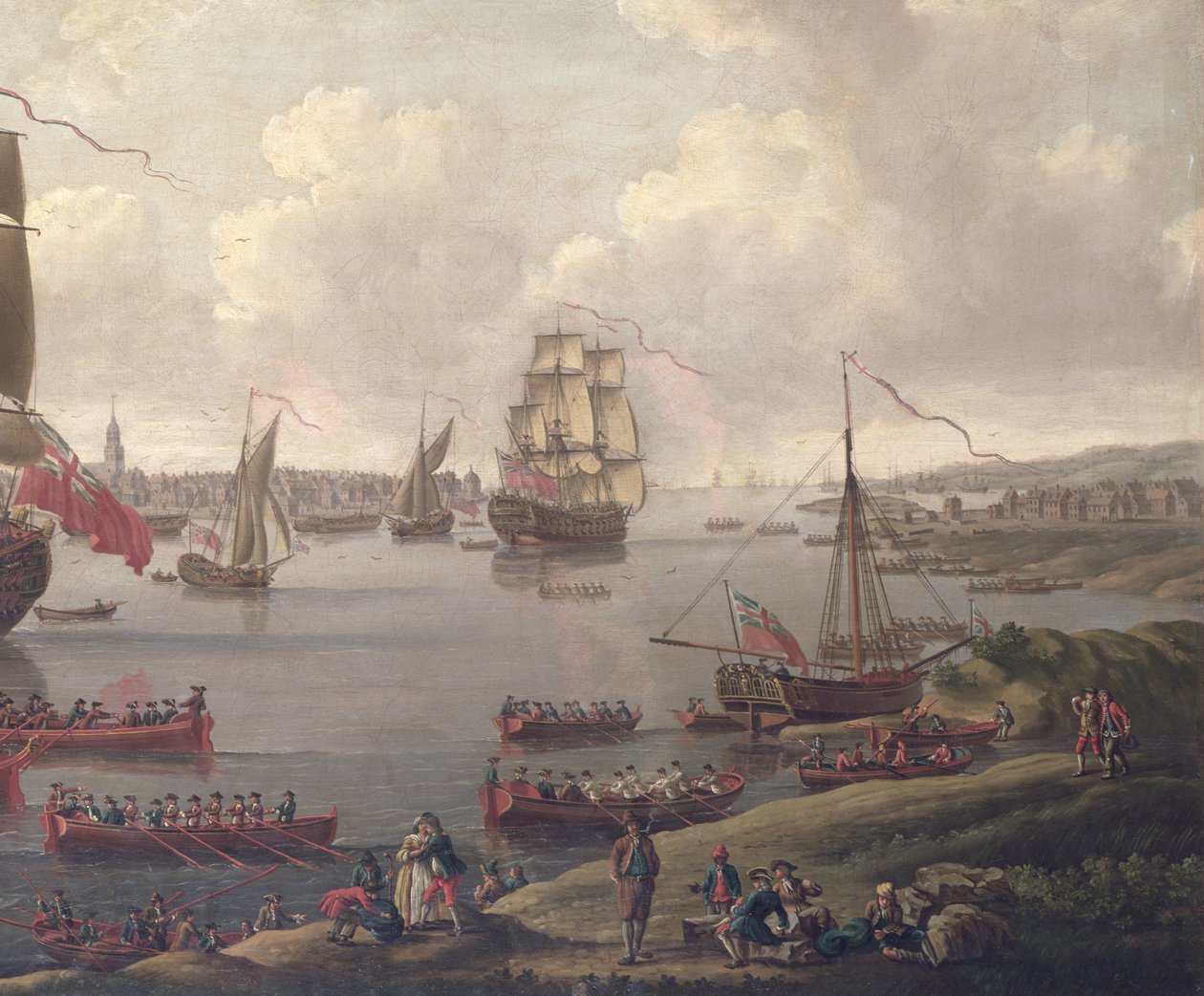 Udsigt over Themsen, 1761 (detaljer fra 18935) af English School