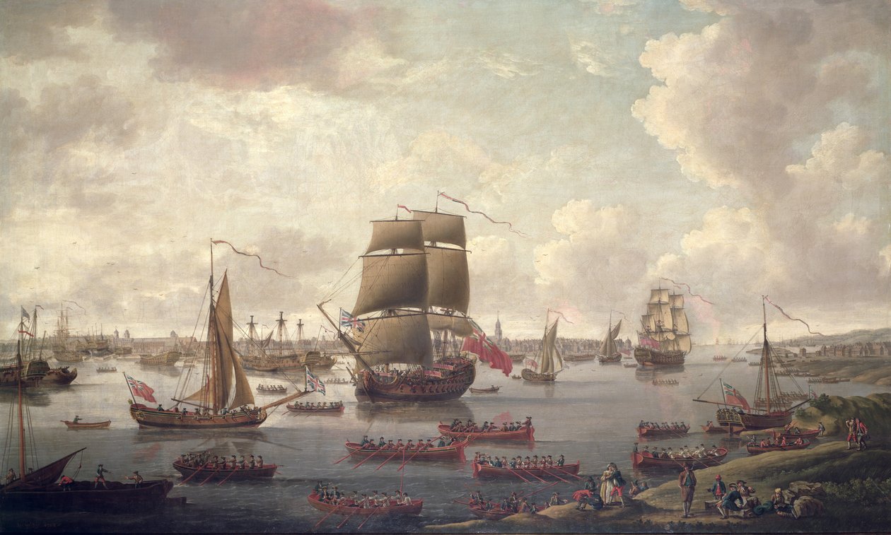 Udsigt over Themsen, 1761 af English School