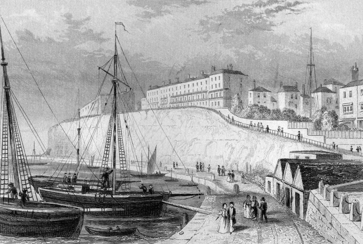 West cliff, Ramsgate, ca. 1830 af English School