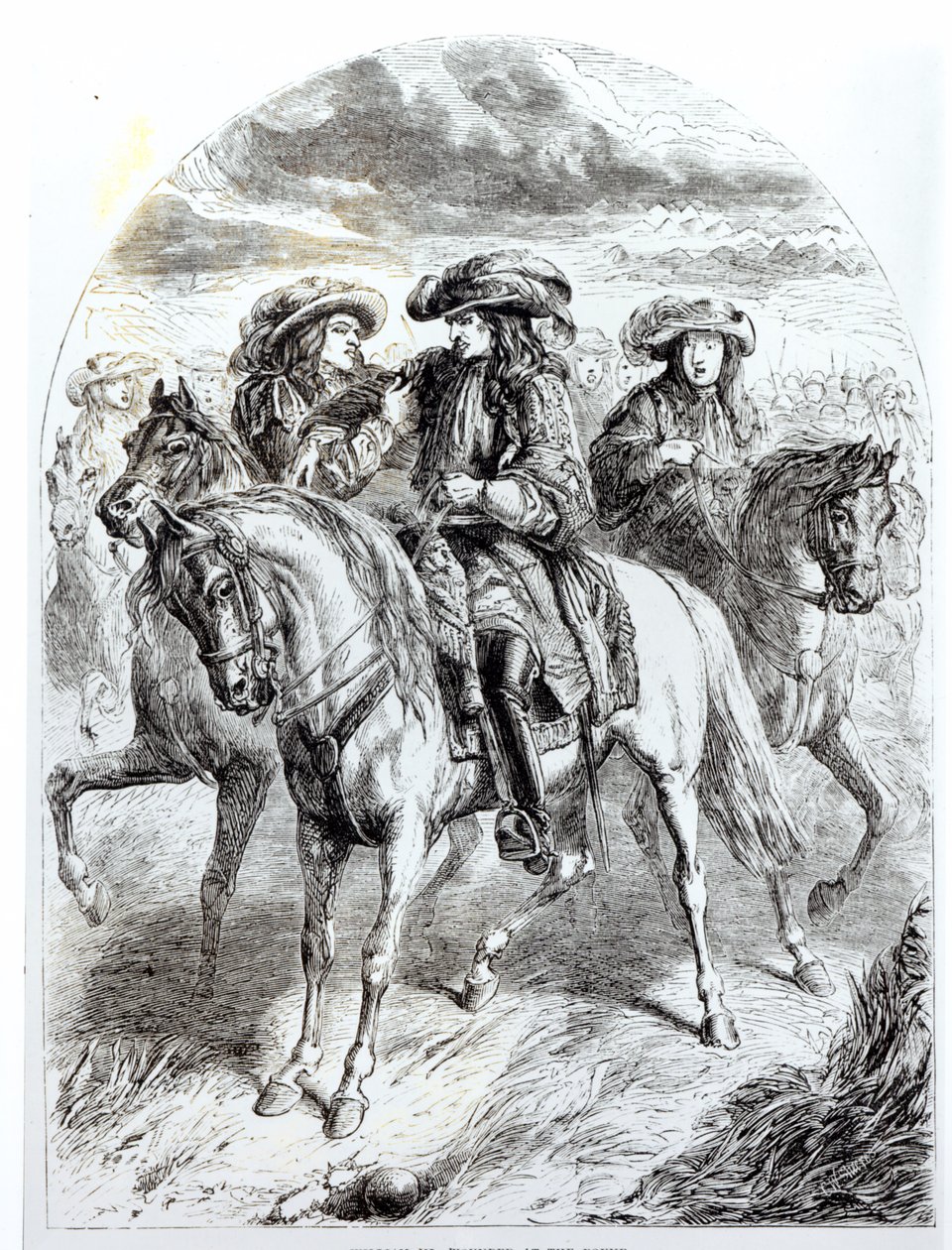 William III (1650-1702) såret i slaget ved Boyne, 1. juli 1690 af English School