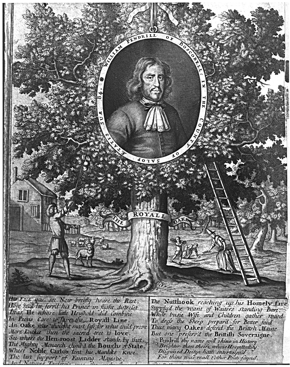 William Pendrill and the Boscobel Oak, ca. 1700 af English School