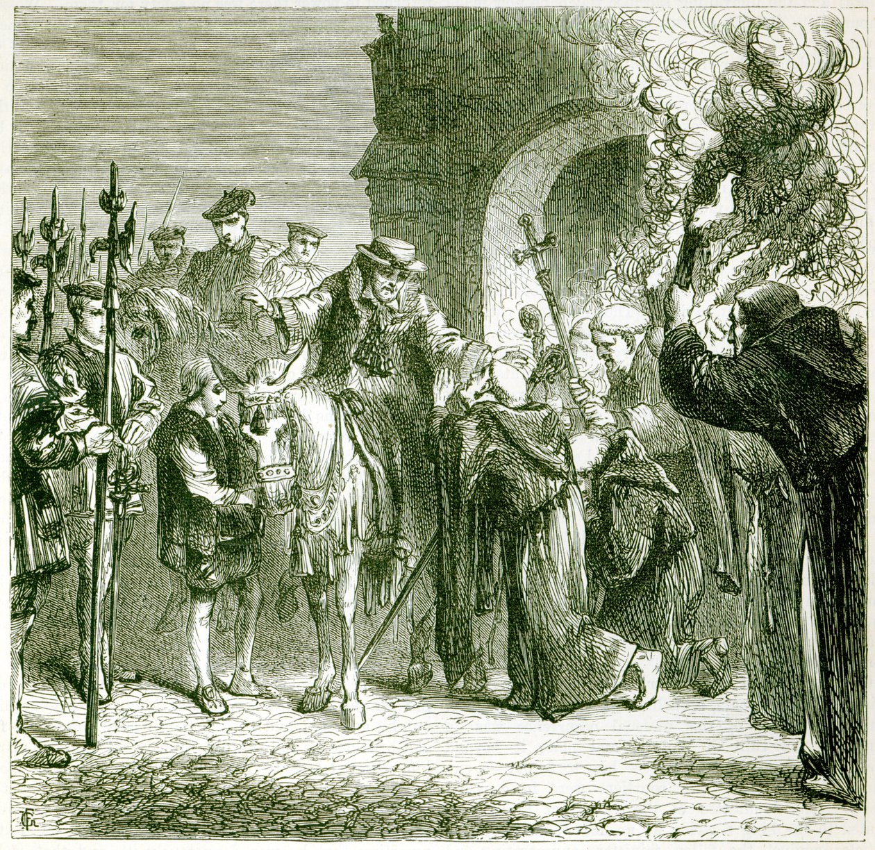 Wolsey i Leicester af English School