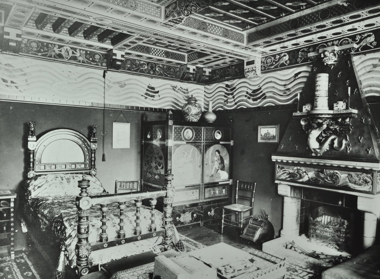 9 Melbury Road: soveværelse, 1890 af English Photographer