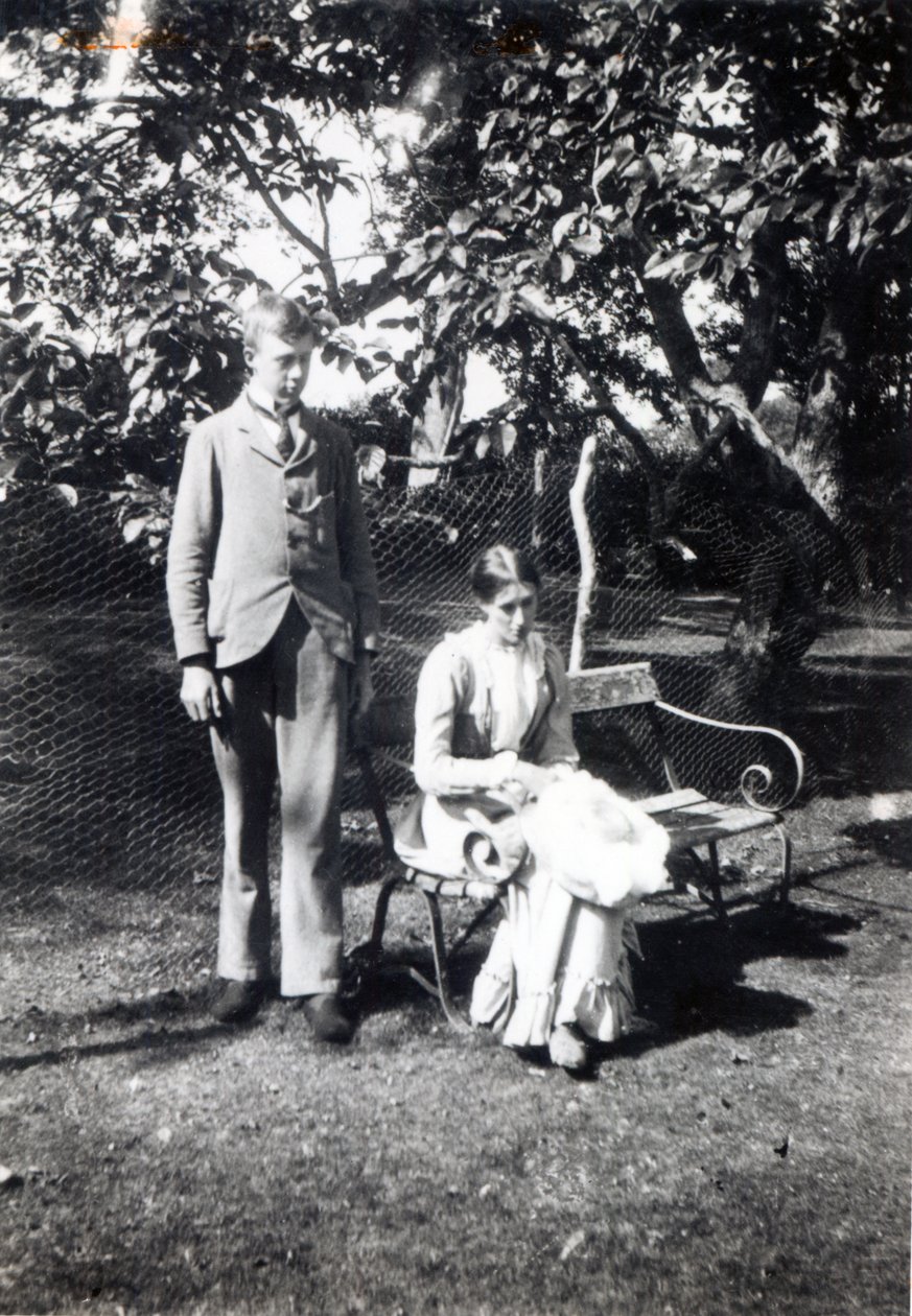Adrian og Virginia Stephen, 1900 (bw-foto) af English Photographer