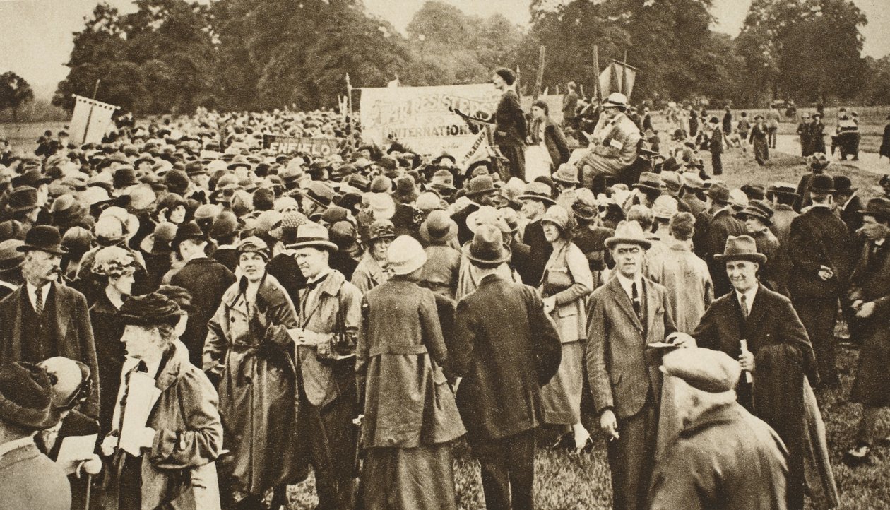 Anti-krigsmøde i Hyde Park (sepia foto) af English Photographer