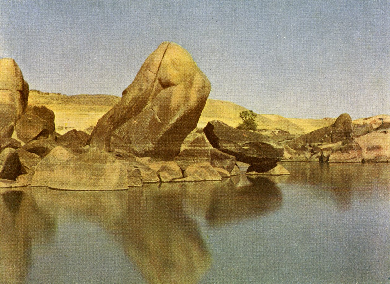 Grå stær, hvide vandfald ved Nilen, Egypten. af English Photographer