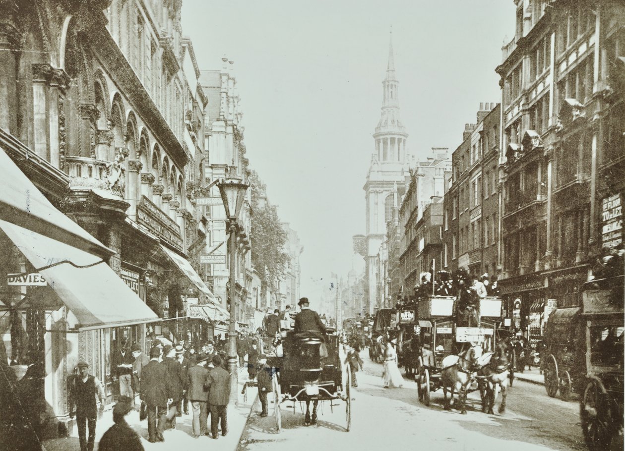 Cheapside, kigger mod øst, City of London, 1890 af English Photographer