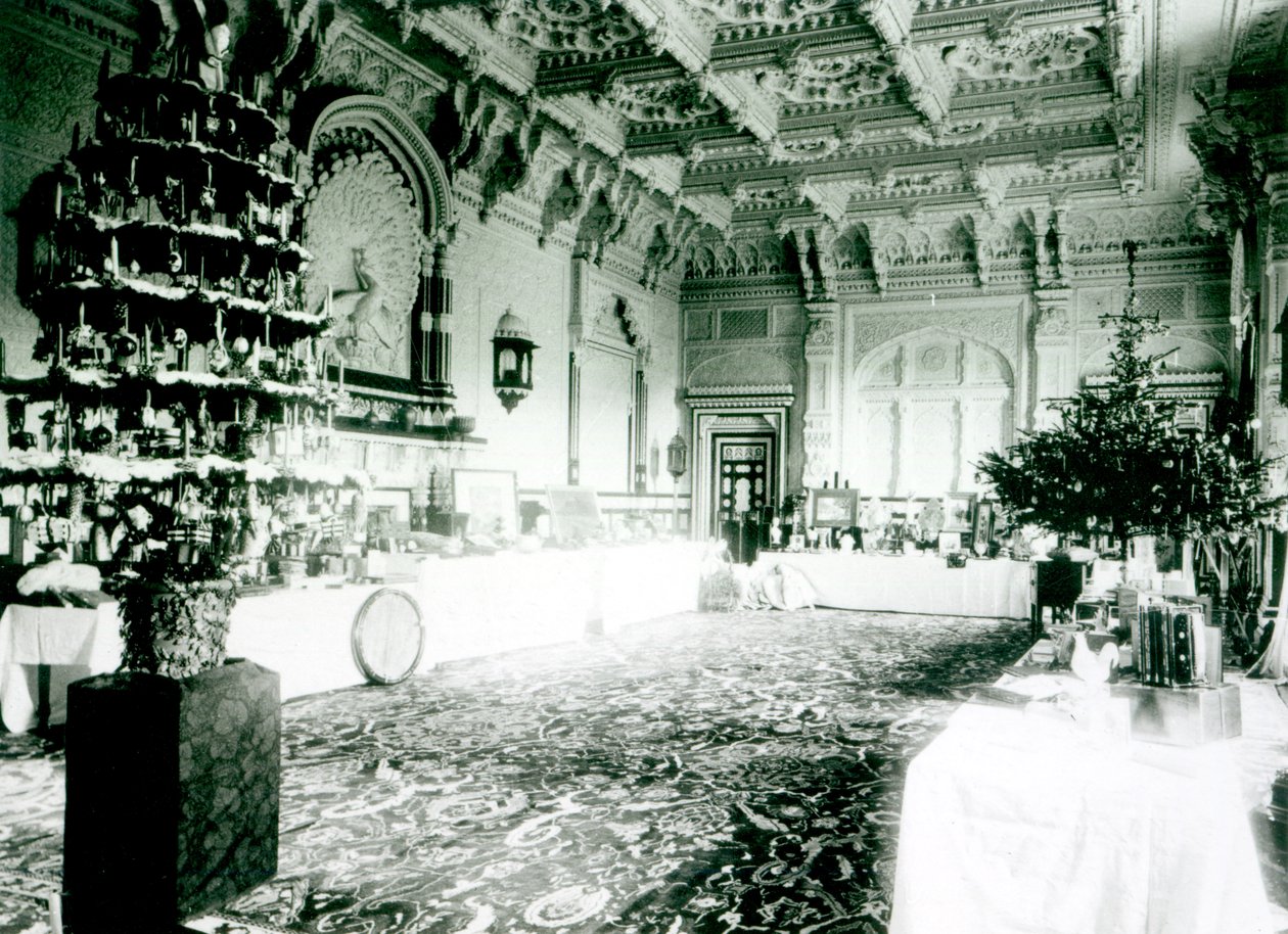 Juleborde i Durbar-rummet i Osborne House, 1900 af English Photographer