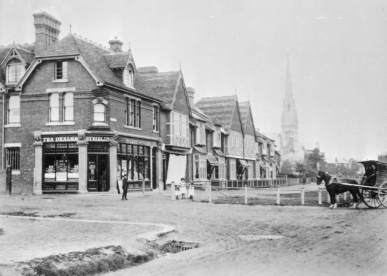 Hjørne af Chase Side og Chase Green Avenue, ca. 1890 sort/hvid foto) af English Photographer