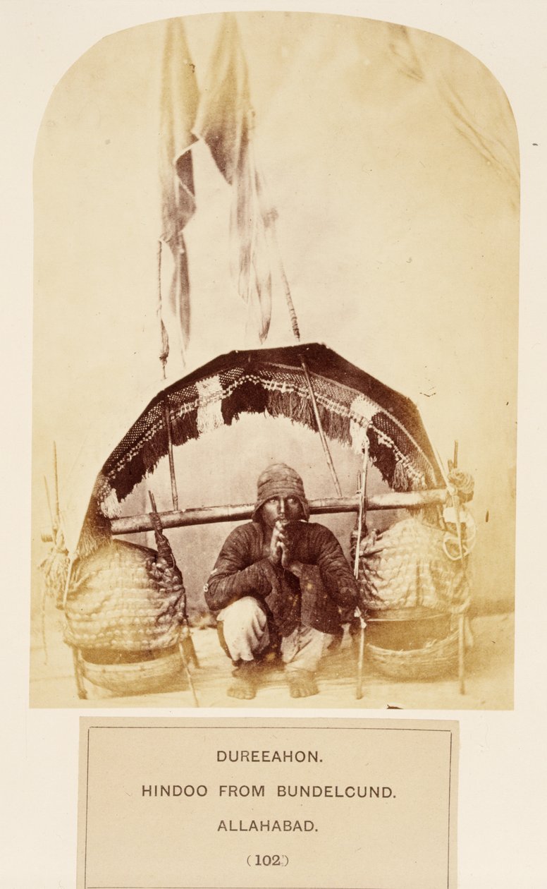 Dureeahon, hindu fra Bundelcund, Allahabad, fra The People of India, af J. Forbes Watson, udgivet 1868 (albumenprint) af English Photographer