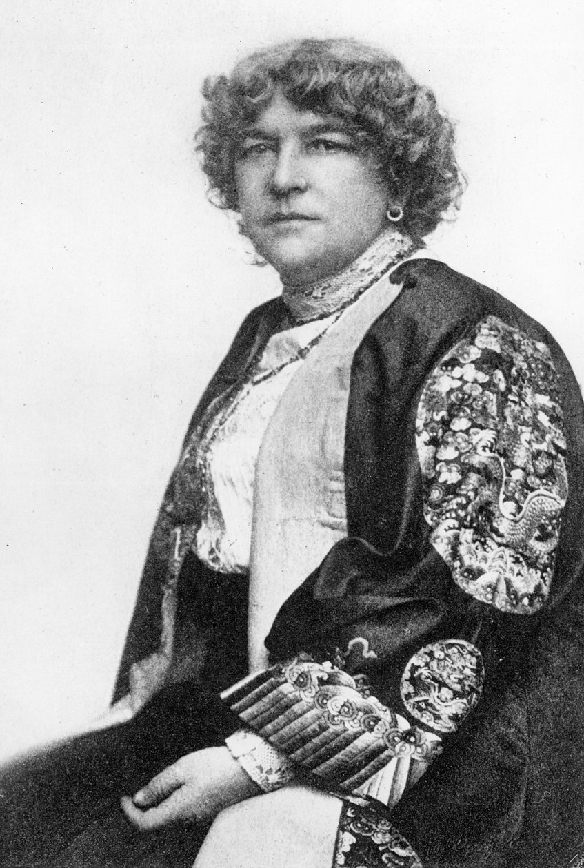 Fanny Stevenson, hustru til Robert Louis Stevenson (bw foto) af English Photographer