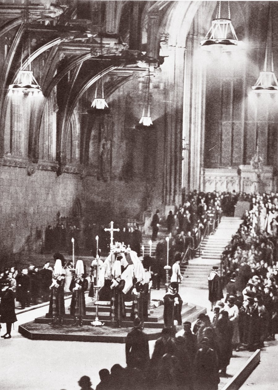 George V liggende i staten i Westminster Hall, 1936 af English Photographer
