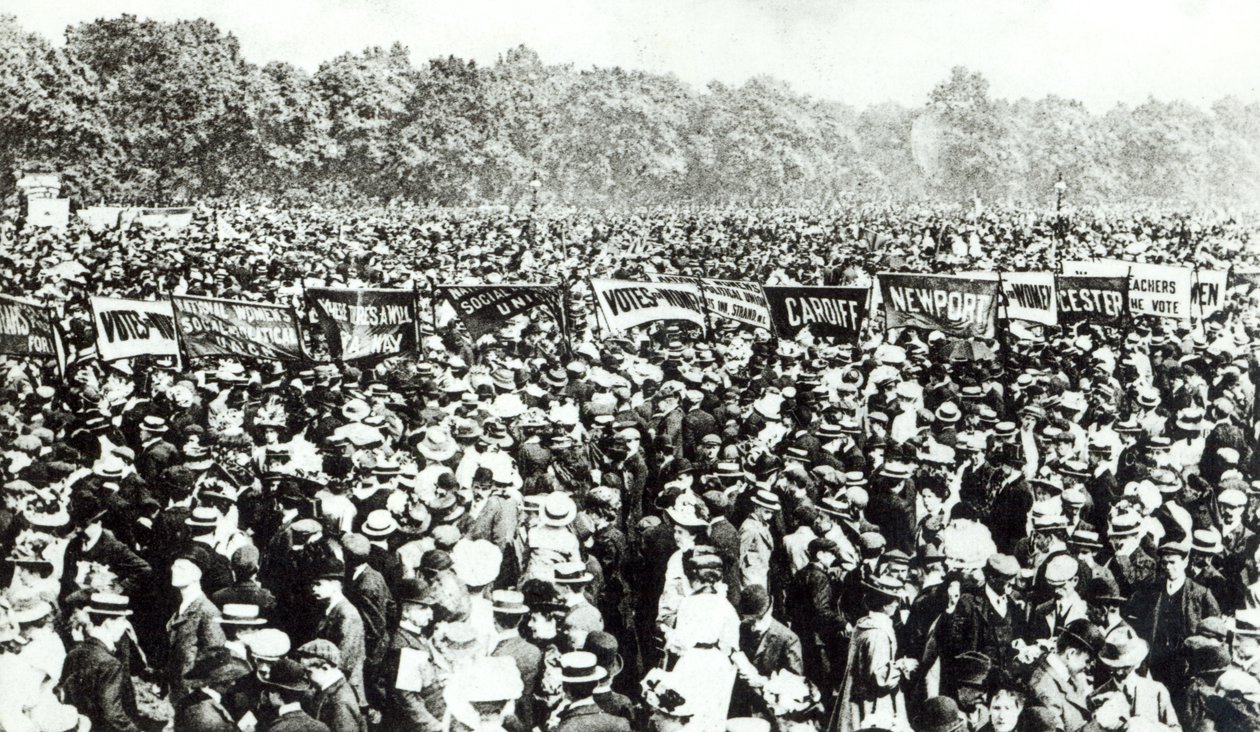 Great Votes for Women demonstration i Hyde Park, 21. juni 1908 af English Photographer