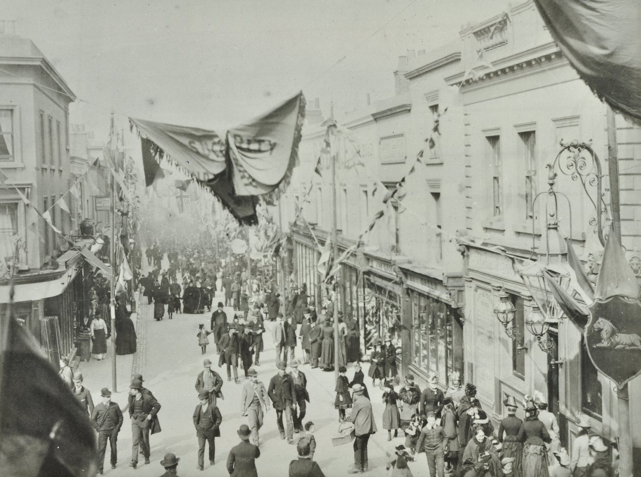 Hare Street: åbning af Woolwich-færgen, 1889 af English Photographer