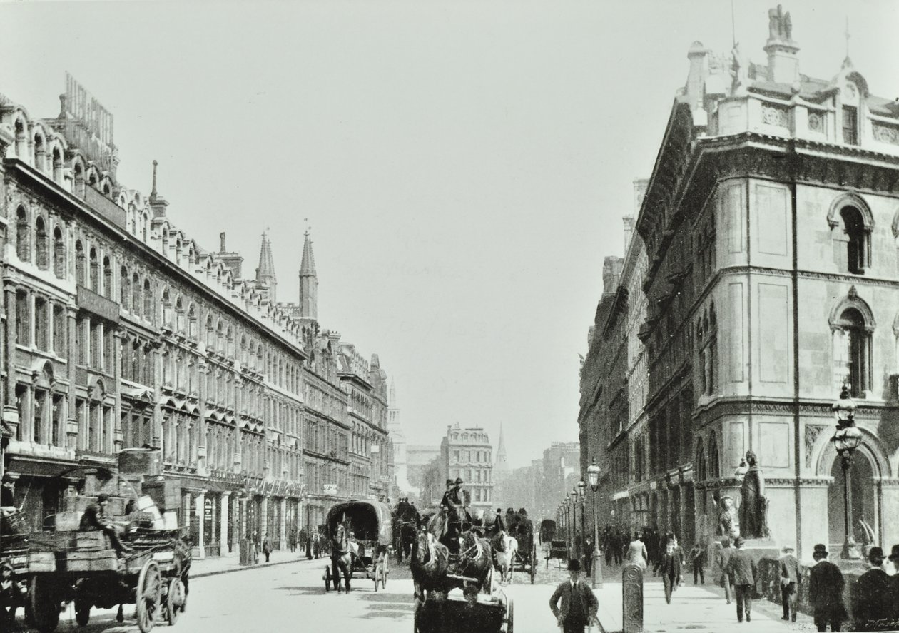 Holborn Viadukt, kigger mod øst, City of London, 1875 af English Photographer
