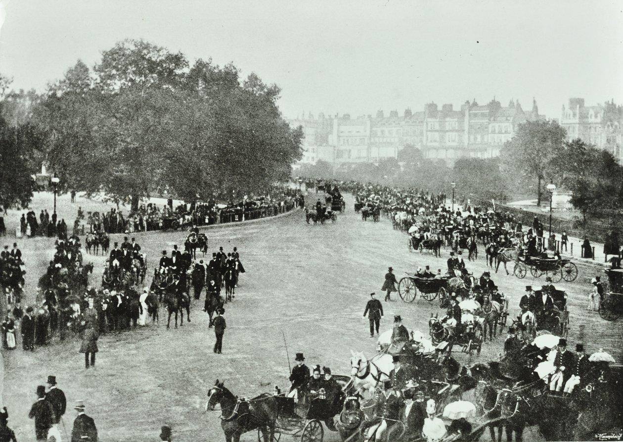 Hyde Park Corner, Westminster LB: Hyde Park Corner søger til Park Lane, 1896 af English Photographer
