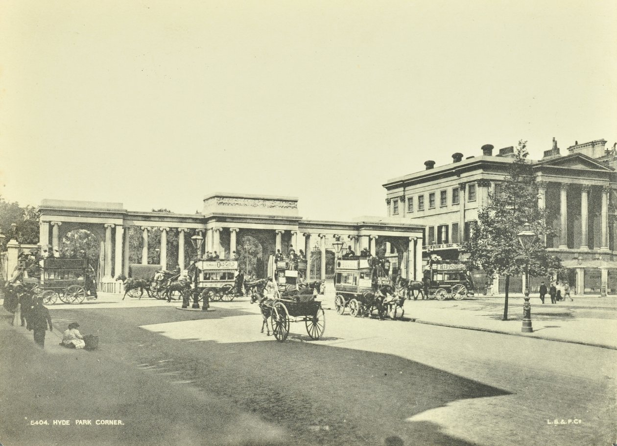 Hyde Park Corner, Westminster LB: ser mod nord, 1896 af English Photographer