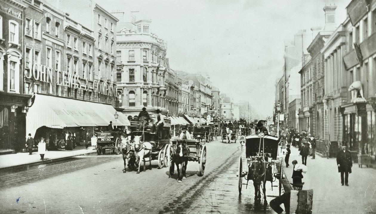 John Lewis, Oxford Street, Westminster LB: kigger mod øst ved Oxford Circus, 1890 af English Photographer