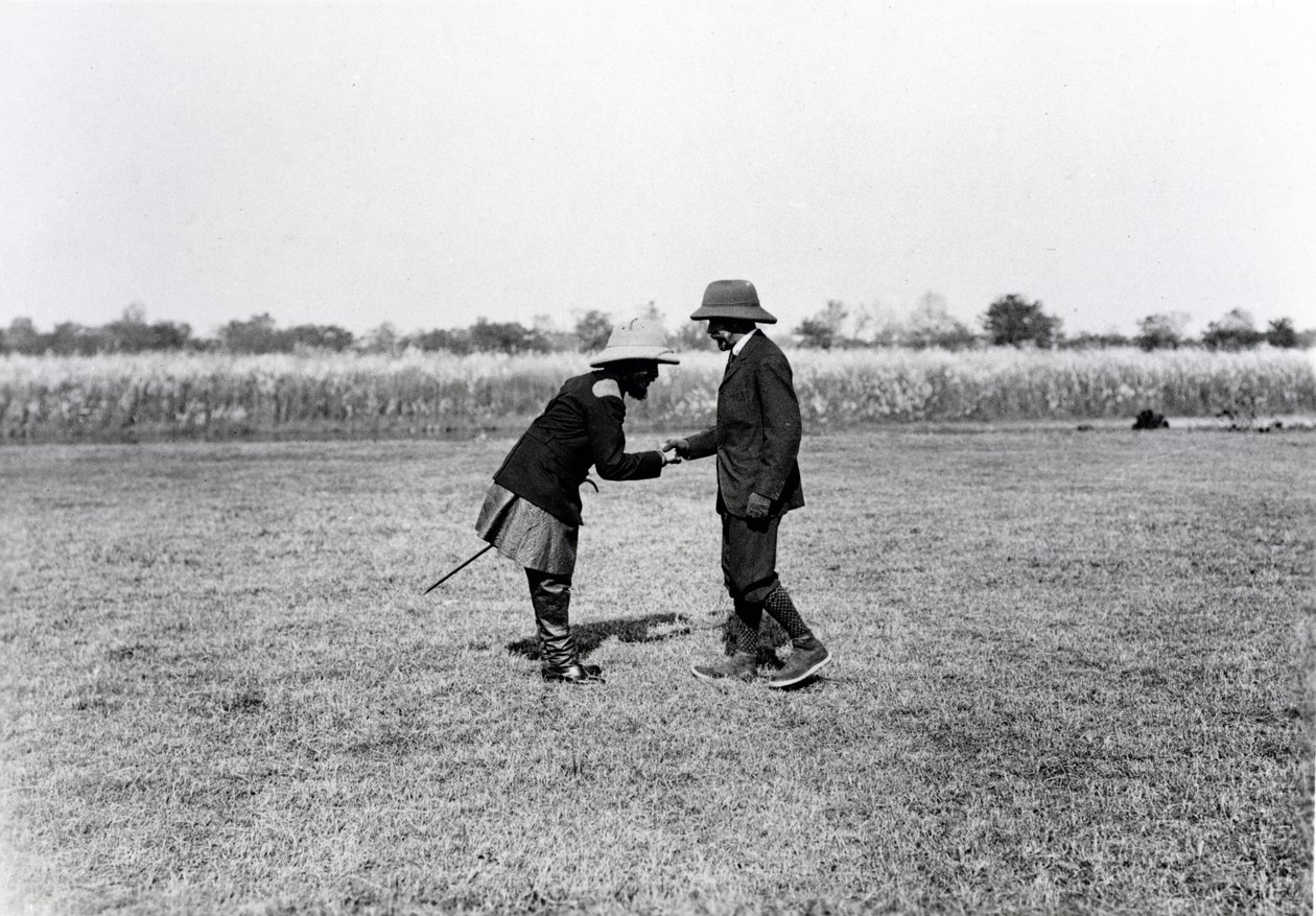 Kong George V hilser på Maharajaen af Nepal af English Photographer
