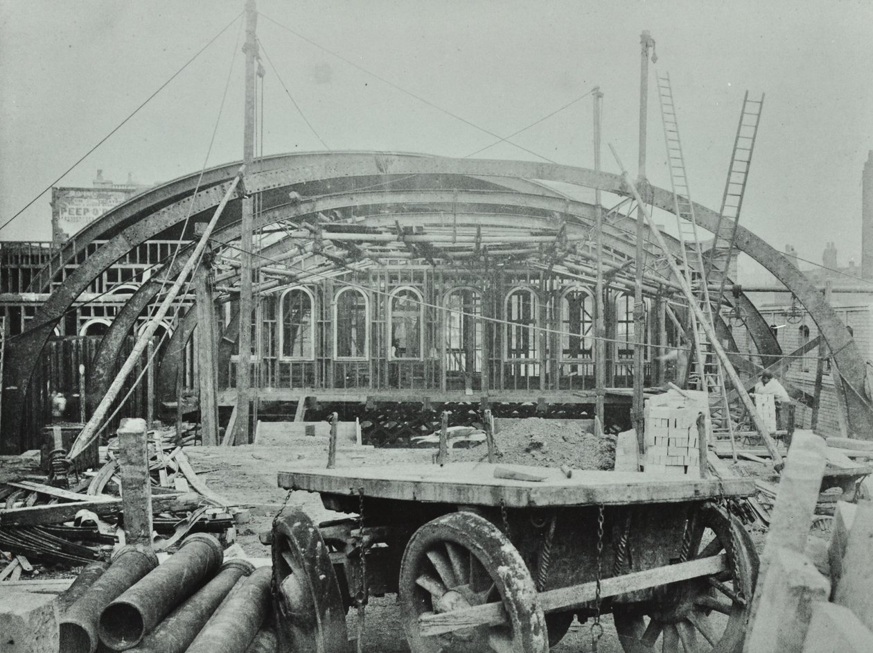 Kings Cross Station: byggearbejde i gang, 1862 af English Photographer