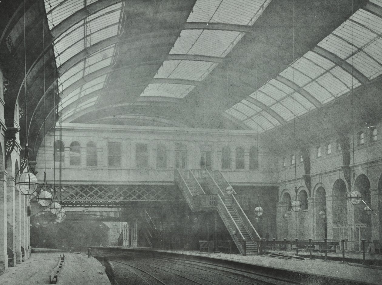 Kings Cross Station: udsigt over perronerne, 1862 af English Photographer