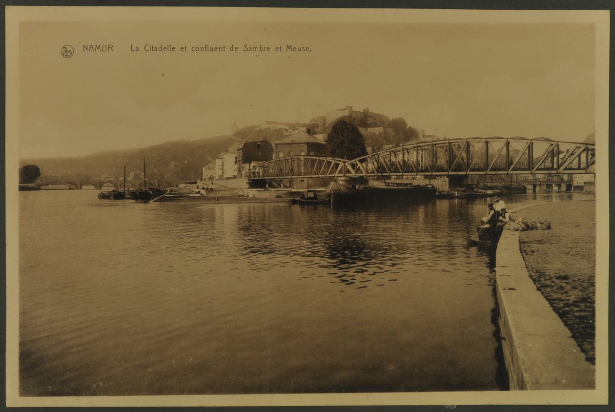 Citadellet og sammenløbet af Sambre og Meuse, Namur, ca. 1914 af English Photographer