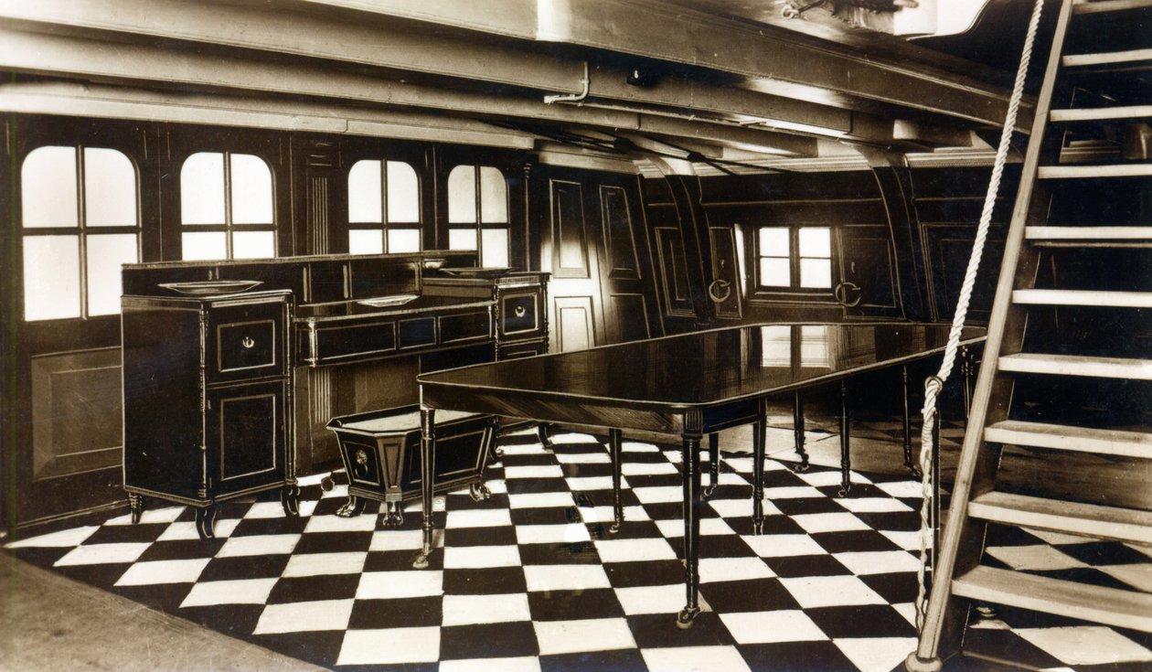 Nelsons Dining Room ombord på HMS Victory af English Photographer