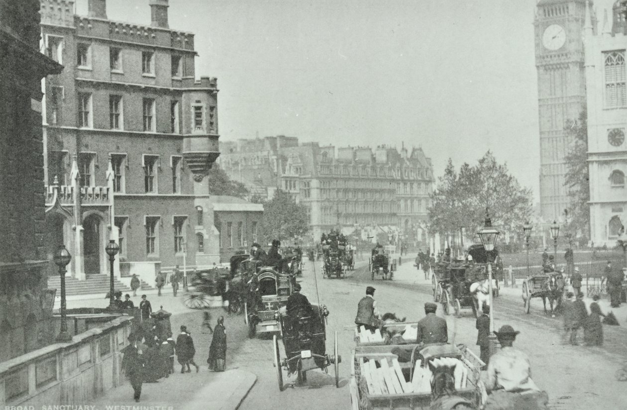 Parliament Square, Westminster LB: Broad Sanctuary med udsigt til Parliament Square, 1896 af English Photographer