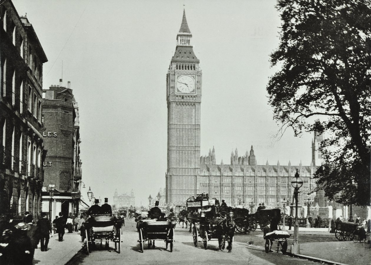 Parliament Square, Westminster LB: Parliament Square med udsigt til Bridge Street, 1895 af English Photographer
