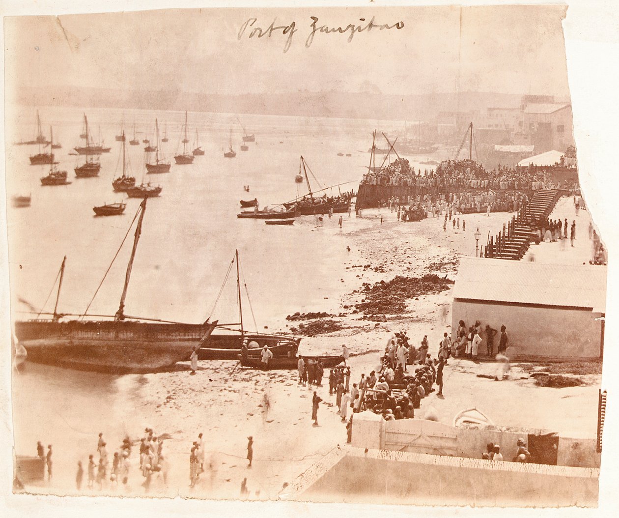 Port of Zanzibar, from an album belonging to Henry Morton Stanleydani af English Photographer