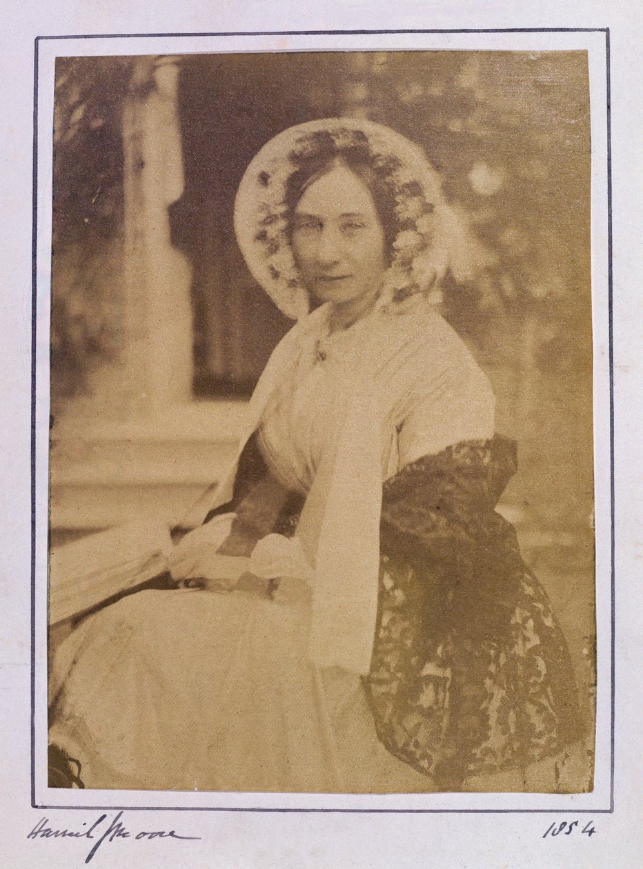 Portræt af Harriet Jane Moore (1801-84) 1854 (albumin print) af English Photographer