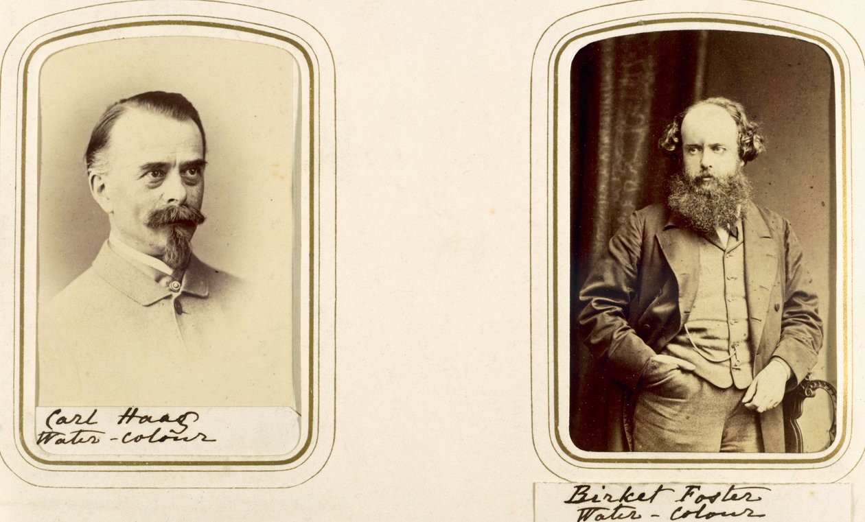 Portrætter af Carl Haas og Myles Birket Foster (sepia-foto) af English Photographer