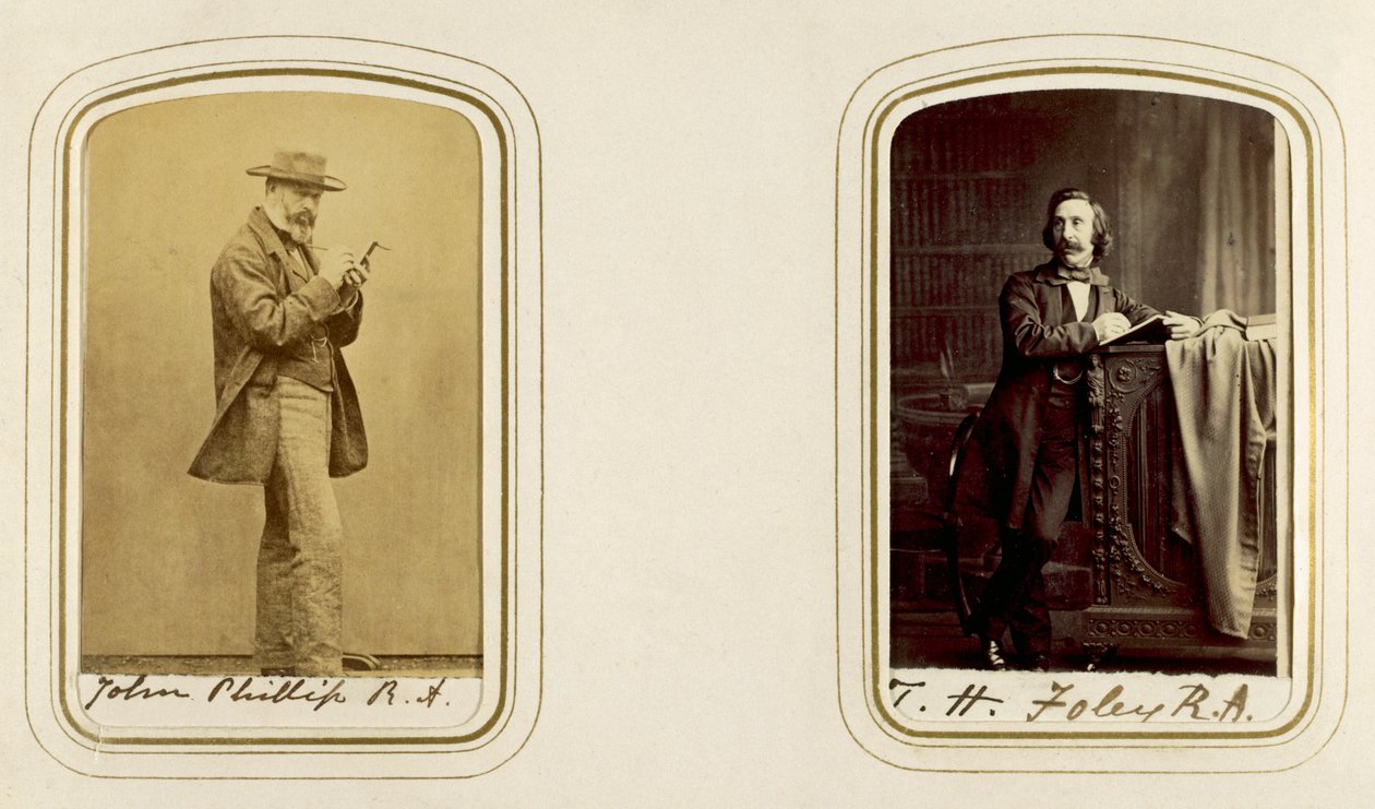 Portrætter af John Phillip og John Henry Foley (sepia foto) af English Photographer