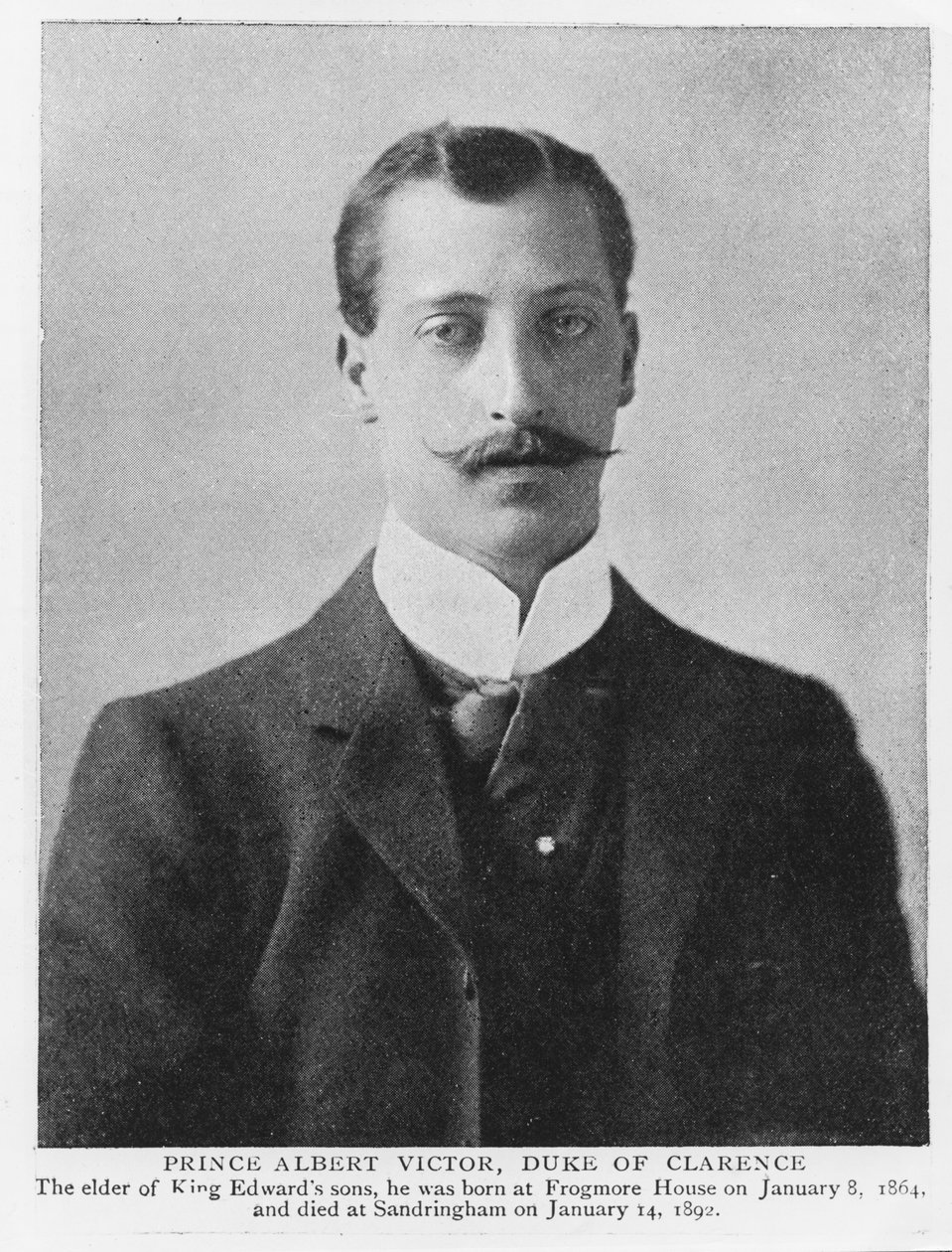 Prins Albert Victor, hertug af Clarence og Avondale (1864-92) (s/h-foto) af English Photographer