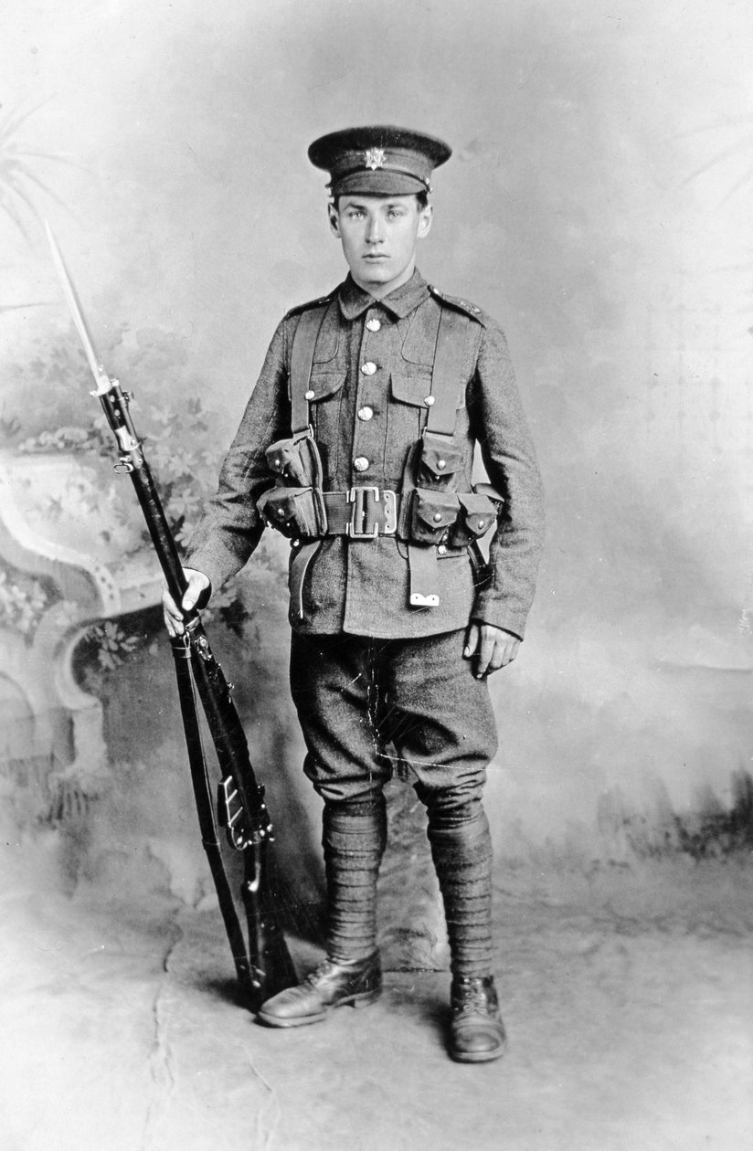 Menig fra Devonshire Regiment, den britiske hær af English Photographer