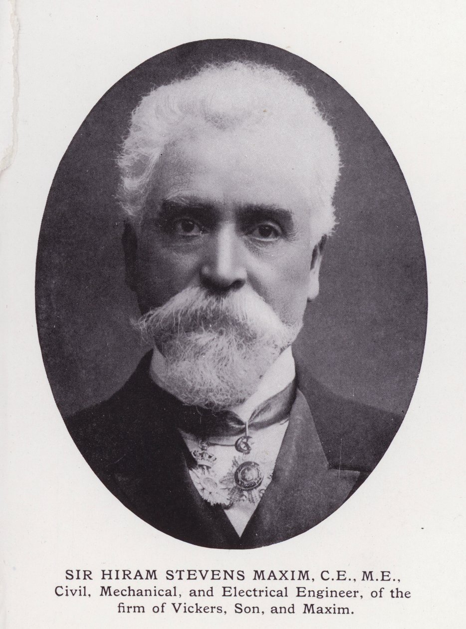 Fremtrædende mænd fra London: Sir Hiram Stevens Maxim (s/h foto) af English Photographer