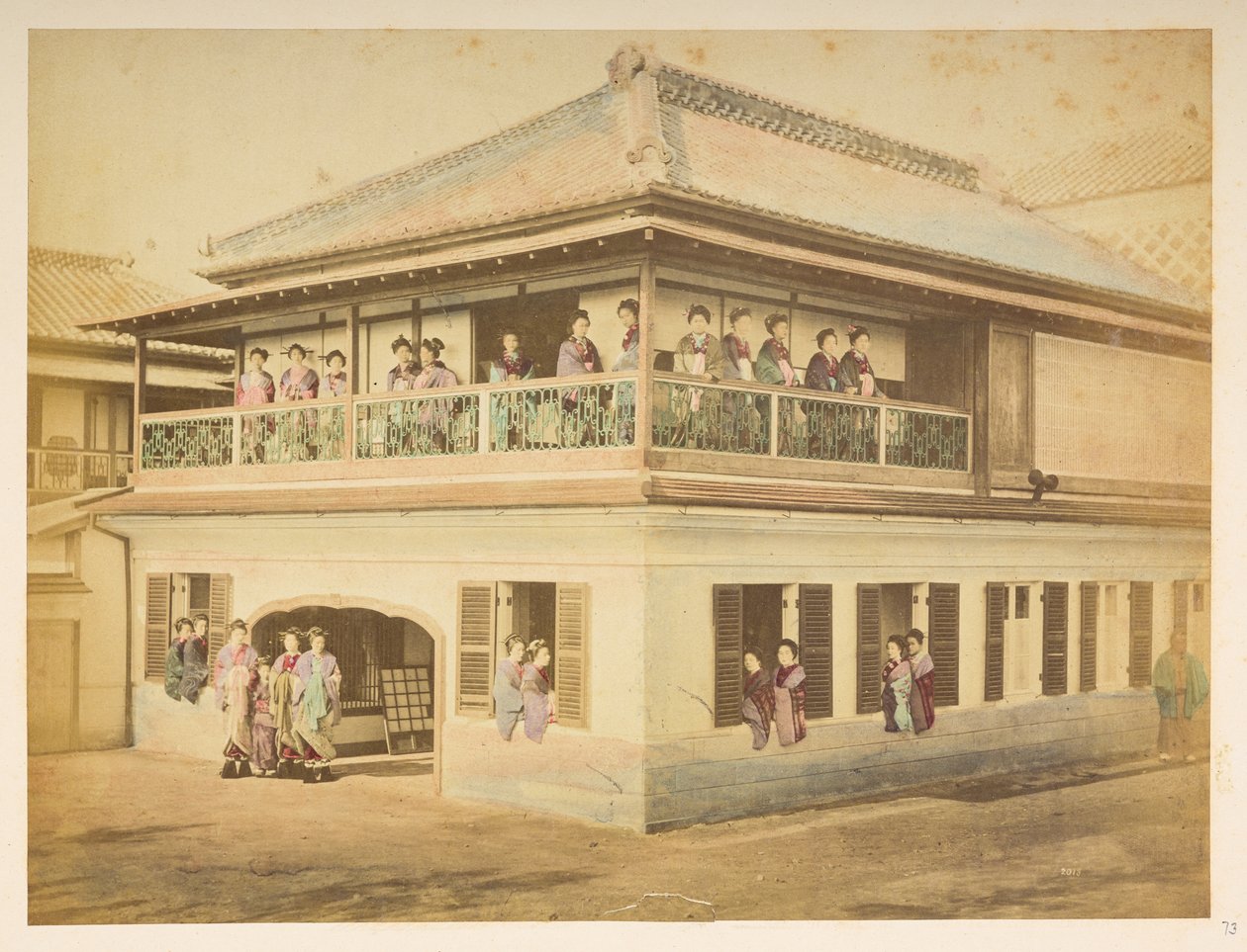 Prostituerede på Shinpuro Bordel, Takashima-cho, Yokohama, Fotograf: Stillfried, Raimund von Lucas Collection: Fotografisk optegnelse af Charles James og Morton P, Lucas