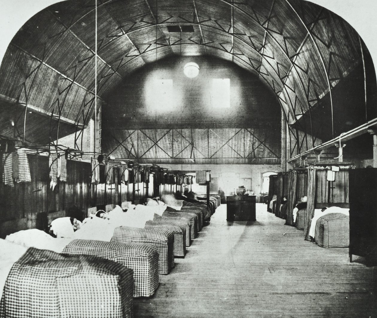 St Thomass Hospital: midlertidig afdeling i Surrey Gardens Music Hall, 1868 af English Photographer