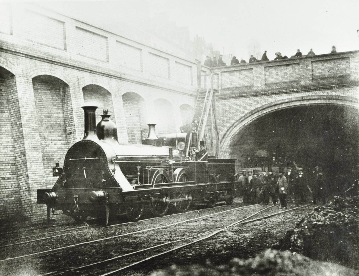 Stafford Street, eksperimentelt lokomotiv, 1862 af English Photographer