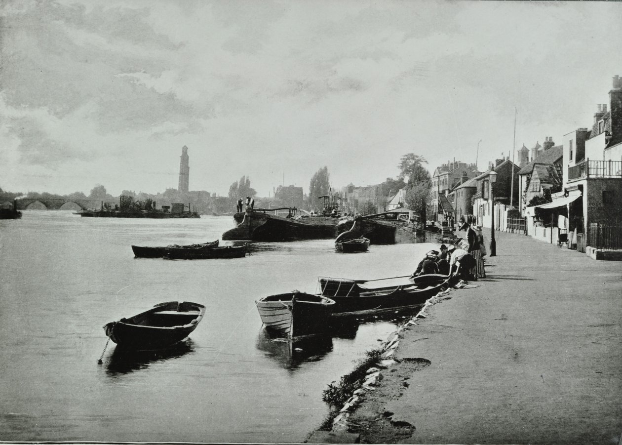 Strand-on-the-Green, Hounslow: overblik, 1895 af English Photographer