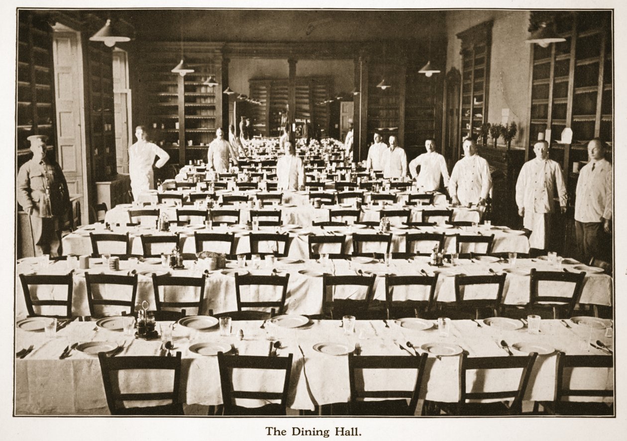 The Dining Hall, Donington Hall, illustration fra tyske fanger i Storbritannien (fotogravure) af English Photographer