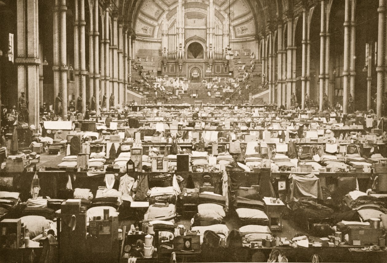 Sovehallen, Alexandra Palace, illustration fra tyske fanger i Storbritannien (fotogravure) af English Photographer