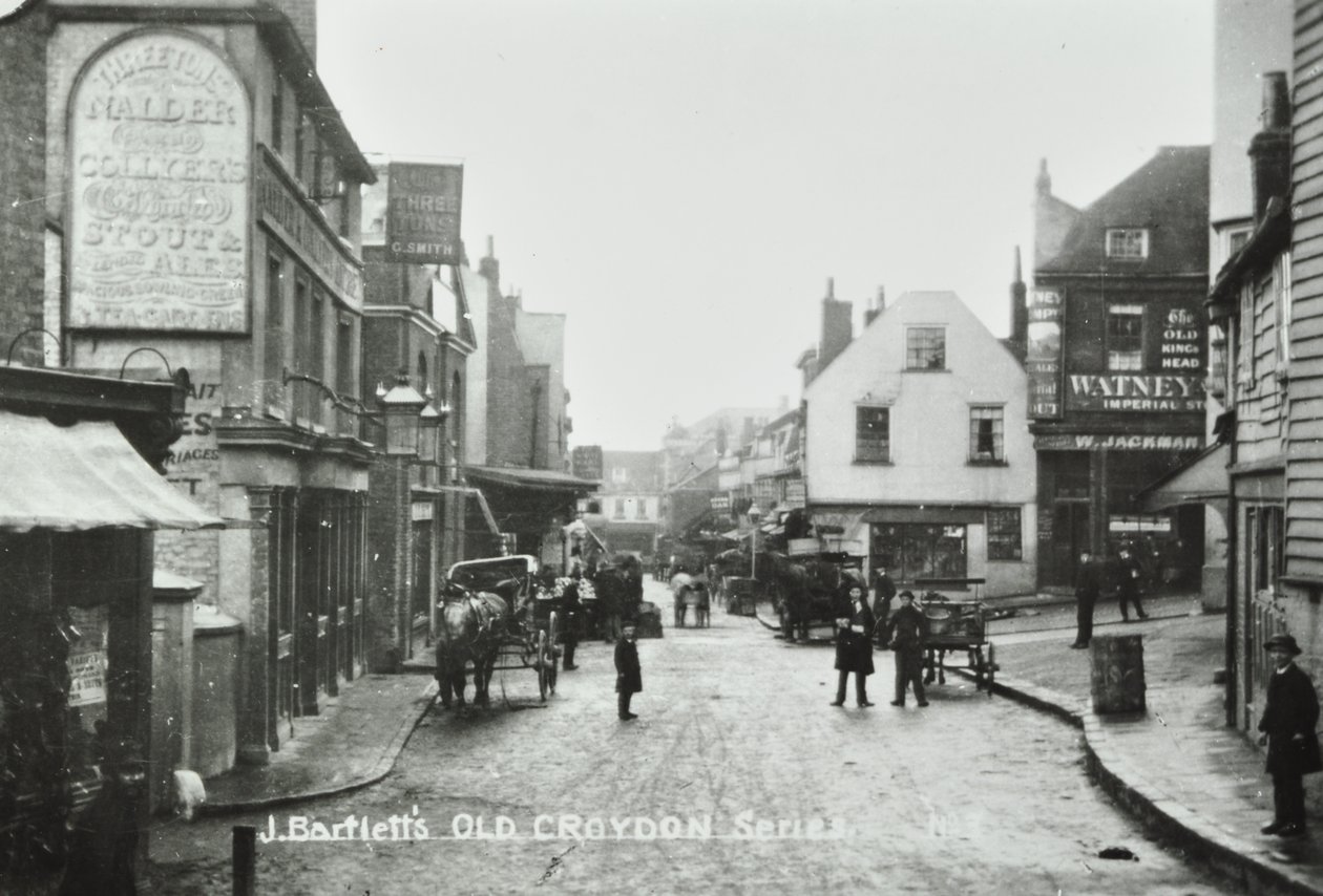 Three Tuns Old Kings Head, Surrey Street, Croydon: generel udsigt, 1885 af English Photographer