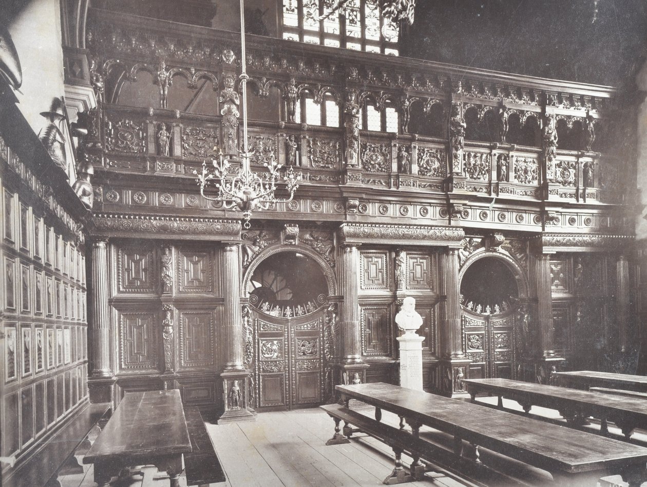 Udsigt over Middle Temple Hall interiør, London, 1885 af English Photographer