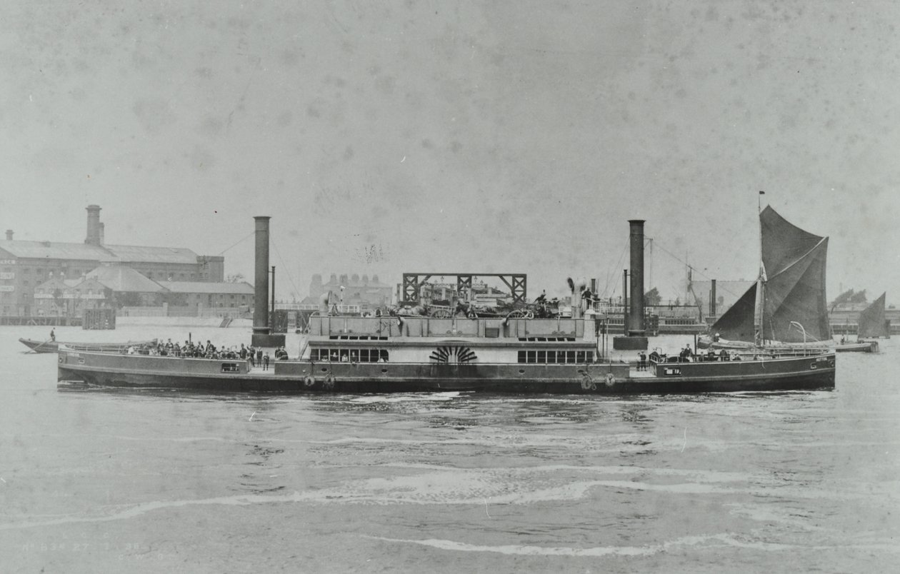 Woolwich Færge: færge på floden, 1896 af English Photographer
