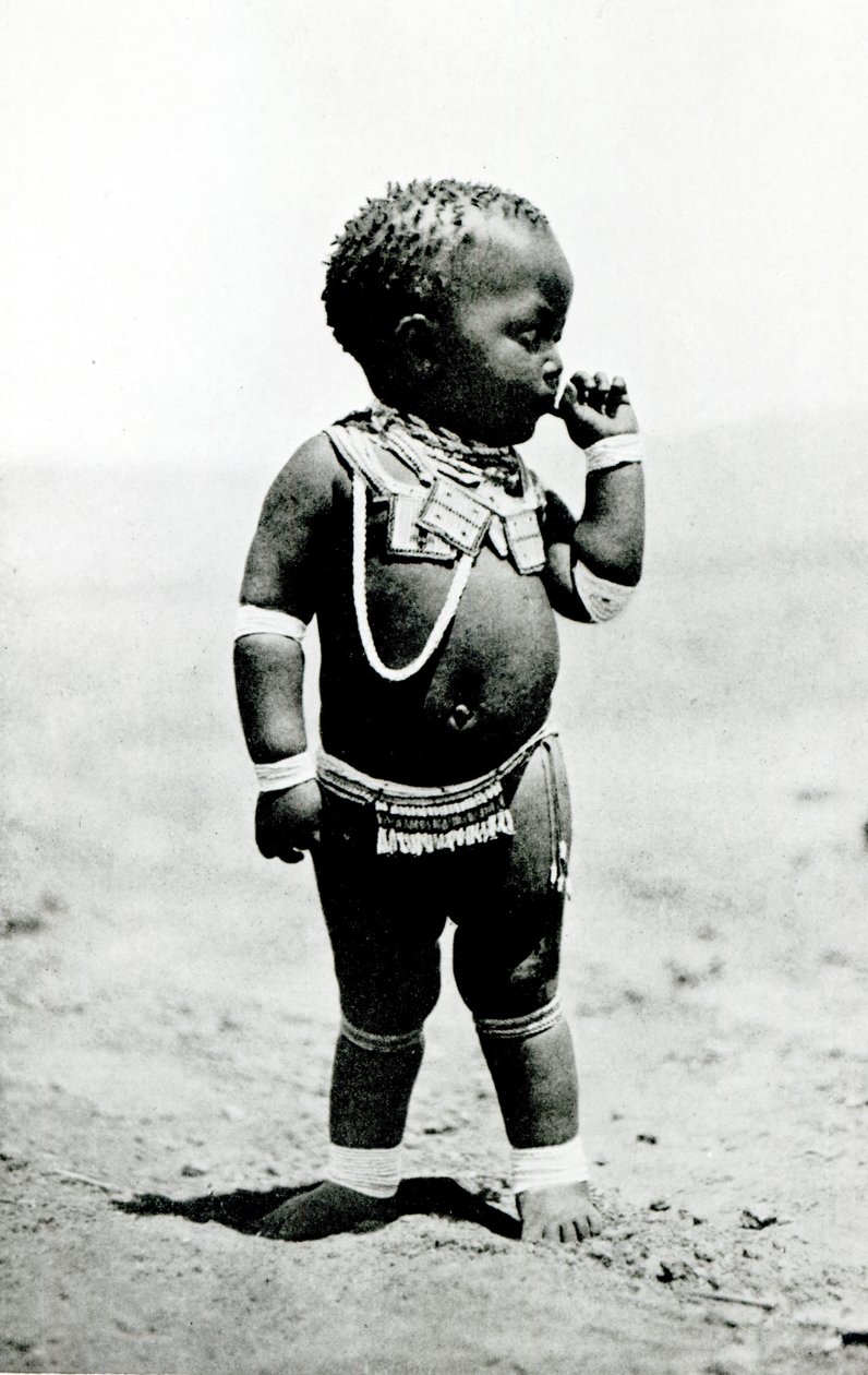 Zulu-pige, der sutter første finger af English Photographer