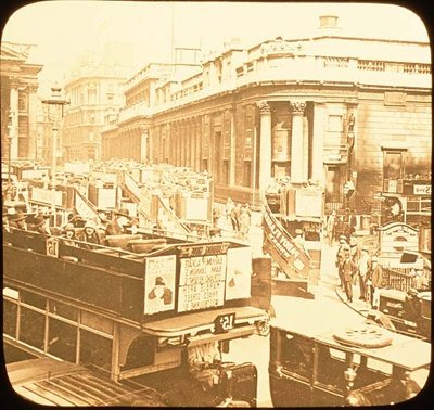 Bank of England og Royal Exchange, London af English Photographer English Photographer