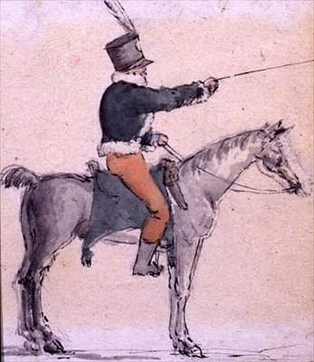 A Boy Soldier on Horseback, ca. 1820 (akvarel på papir) af English School