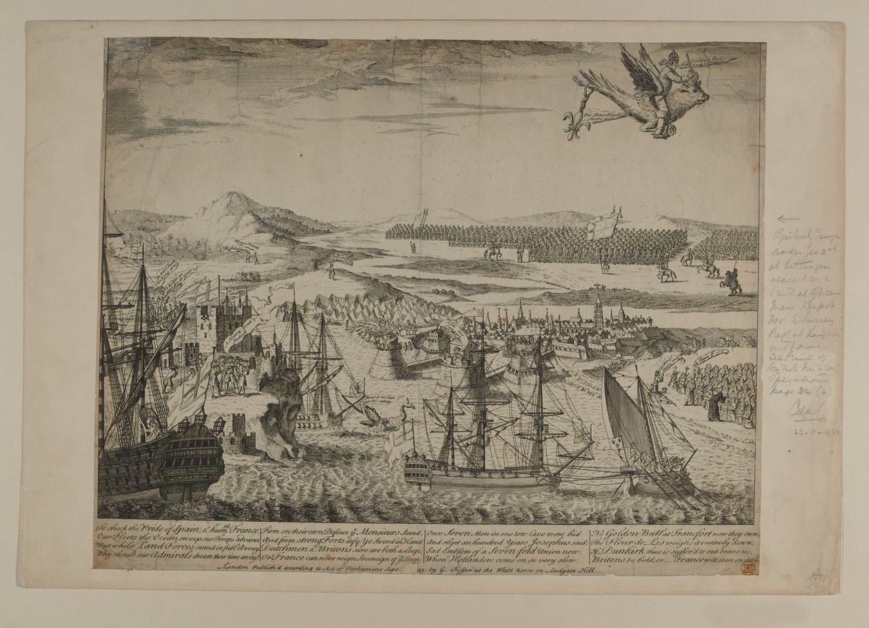 En karikatur af den østrigske arvefølgekrig, udgivet af G. Foster, London, 1743 af English School